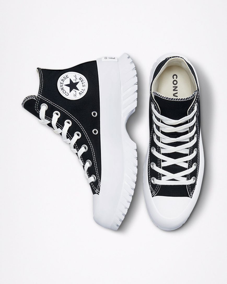 Dámské Boty Vysoké Converse Chuck Taylor All Star Lugged 2.0 Černé Bílé | CZ PSIZ54